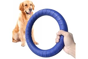 DLDER Blue Indestructible Dog Toys for Aggressive Chewers Flying Discs for Medium/Large Breeds Dog Training Ring,