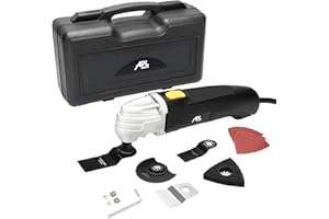 APLMAN Multi Purpose Oscillating Tool, 1.6-Amp Oscillating Multi Tool with 3.2°Oscillation Angle, Single Speed and 8 Pcs Accessories，Carrying Box