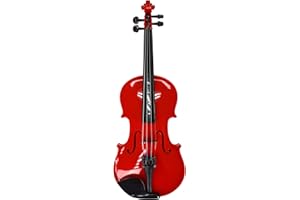 JIMMY'S TOYS Toy Plastic Violin for Kids - Includes Bow and Rosin - Musical Toys for Toddlers - Adjustable Strings, Chin Rest, (RED)