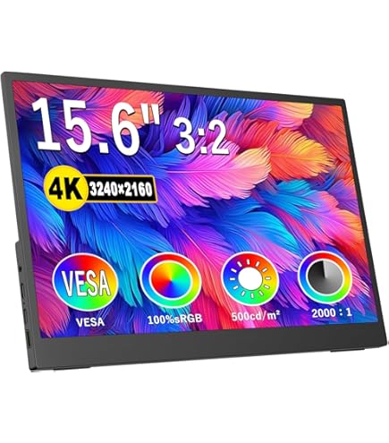 Amazon.com: 4K Portable Monitor, 15.6 Inch Screen Extender 3240