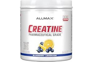 ALLMAX Flavored Creatine Monohydrate Powder, 5g per Scoop, Micronized 200-Mesh, Sugar-Free & Dye-Free, Vegan, Blueberry Lemon