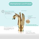 Suguword Gold Swan Basin Faucet Washbasin Mixer Tap Brass Chrome H59A view 4