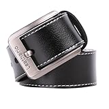 Leathario Class Leather Men's Dress belts black/ brown adjustable size for Jeans Suits