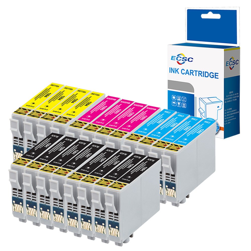 ECSC Compatible Tinta Cartucho Reemplazo por Epson Stylus SX230 SX235W  SX420W SX425W SX435W SX440 SX445W SX525WD SX535WD SX620FW Stylus Office  B42WD BX305F BX305FW T1295 BK/C/M/Y, 20-Pack Cartuchos de tinta Oficina y  papelería