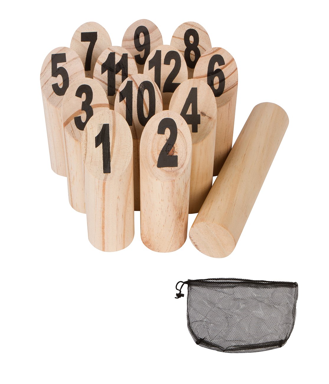 13 Piece Wooden Outdoor Throwing Game with Mesh Carry Bag