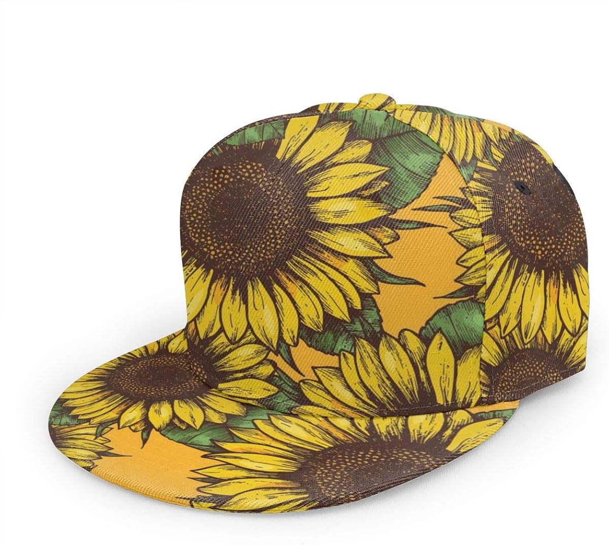 Snapback Hat Summer Sunflowers Baseball Cap Flat Brim Sun Visor Hat for