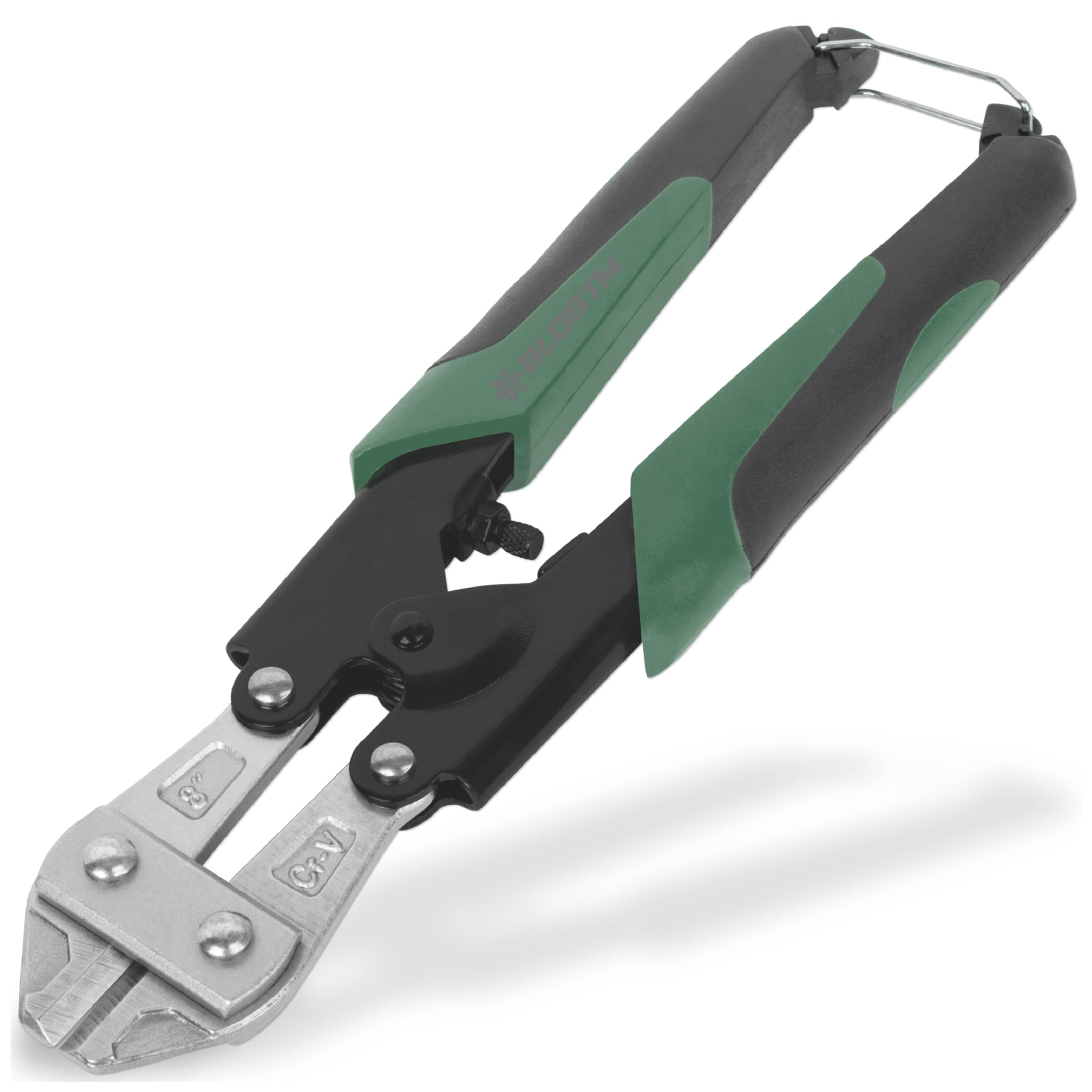 BLOSTM Mini Bolt Cutters 8" - Heavy Duty Wire Cutters Heat Treated Bolt Cutter for Maximum Durability, Chain Cutter with Ergonomic Rubber Grip Padlock Cutter, Fence Wire Cutters (Green)