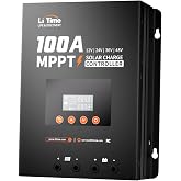 LiTime 12V-48V 100A Solar Charge Controller (Bluetooth), 150V DC Max Input | Max 6000W/48V 4500W/36V 3000W/24V 1500W/12V PV Input, LCD Display Solar Panel Intelligent Regulator for RV &amp; Off-Grid