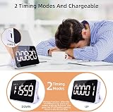 XREXS Rechargeable Kitchen Timer Digital LED Display Adjustable Brightness view 3