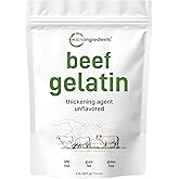 Beef Gelatin Powder, 2lb (32oz) | Premium Source from Grass-Fed & Pasture Raised Beef | Unflavored Thickening Agent for Cooking & Baking | Rich in Natural Protein & Collagen | Non-GMO, Gluten Free