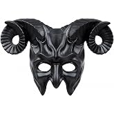 MCJC Devil Goat Horned Mask, Halloween Cosplay Props, Adult Half Face Masquerade Mask, 4 Colors
