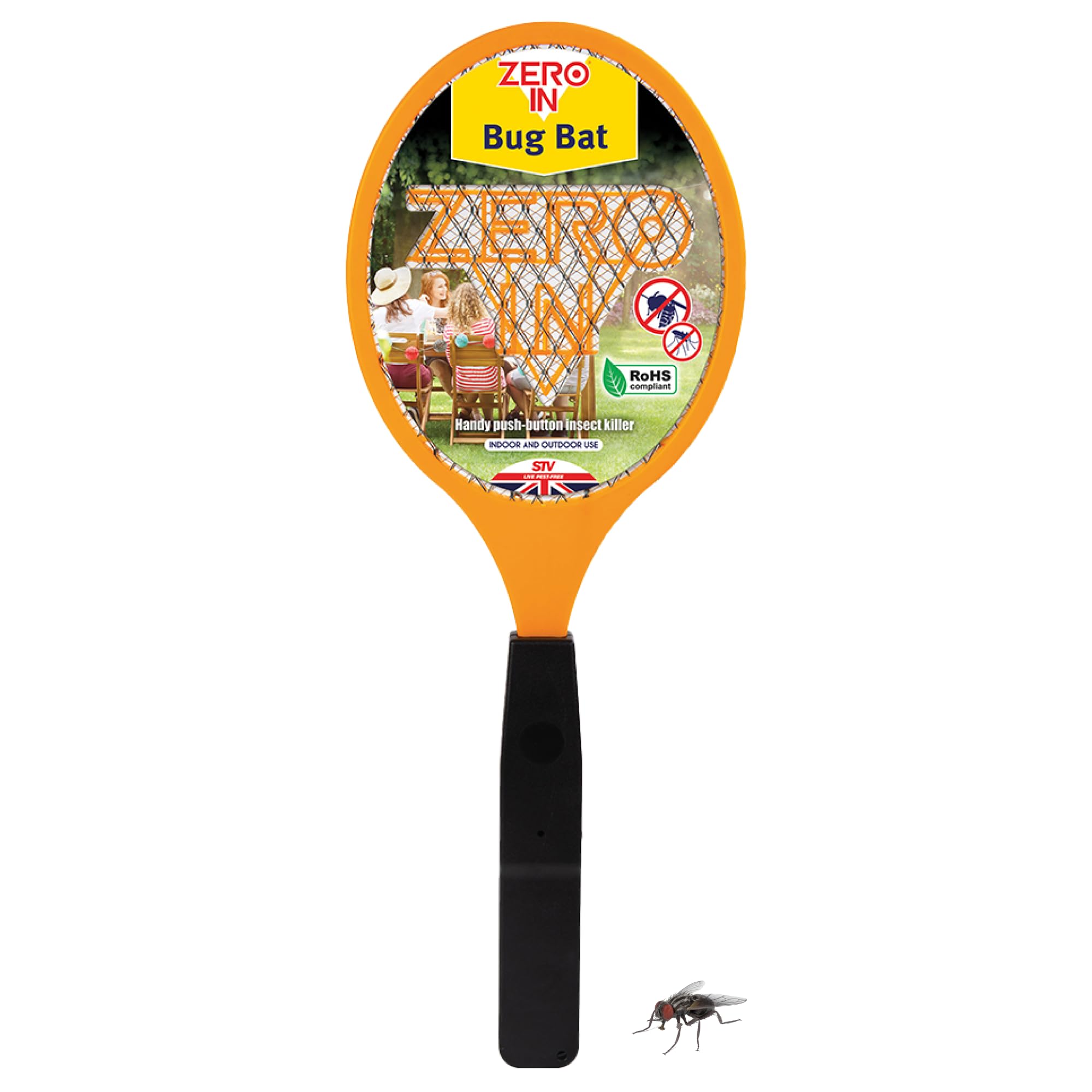 Zero In Bug Bat Battery Powered Kills Flying Insects on Contact, Suitable for Indoor and Outdoor Use, Color Assorted, (Packaging May Vary)
