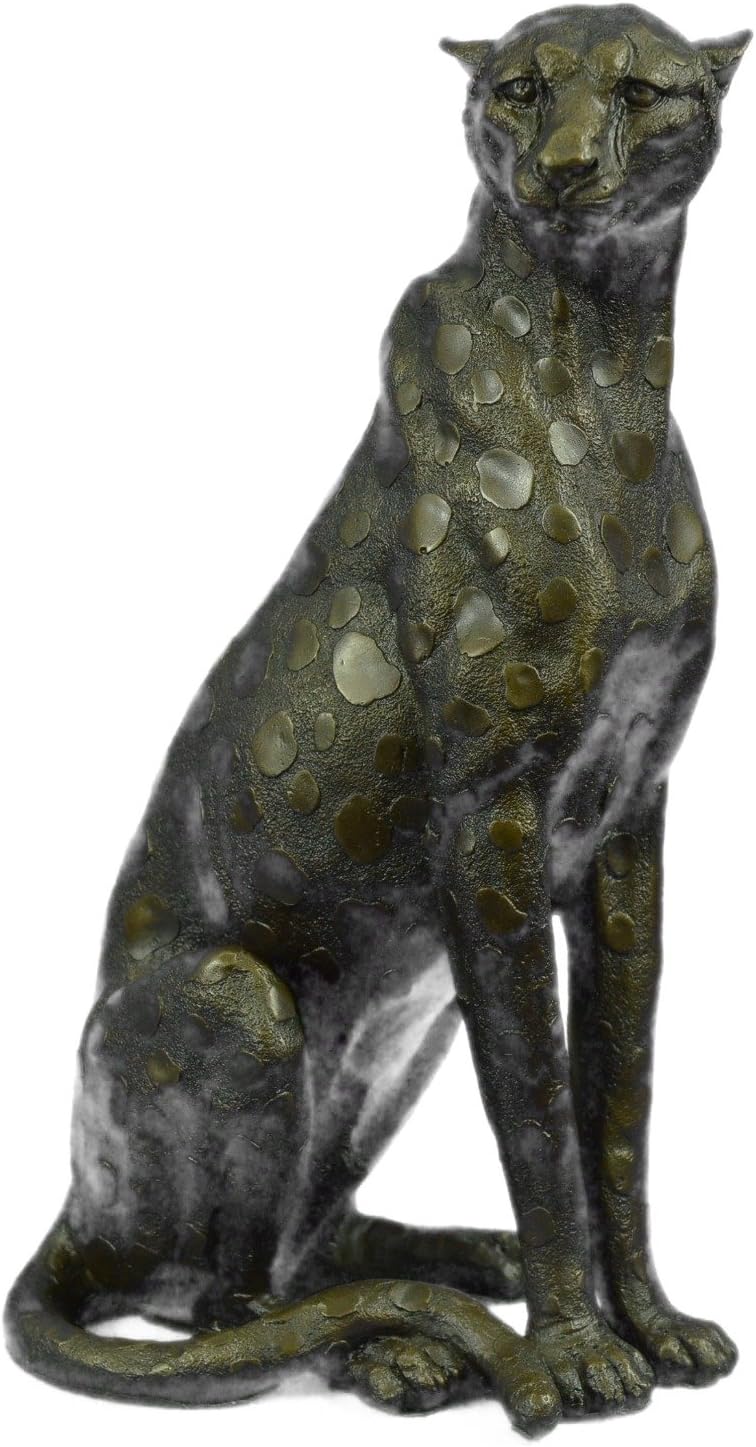 Handmade European Bronze Sculpture Large Signed Barye Cheetah Cougar Wild Life Home Garden Sale Bronze Statue -YDW-029-Decor Collectible Gift