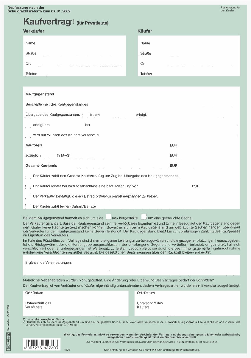 Baier & Schneider Contract Form,