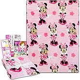 Minnie Mouse Fleece Blanket Set - Bundle with Soft Disney Blanket Plus Tattoos, More | Cozy Minnie Mouse Fleece Blanket 50" x 70”