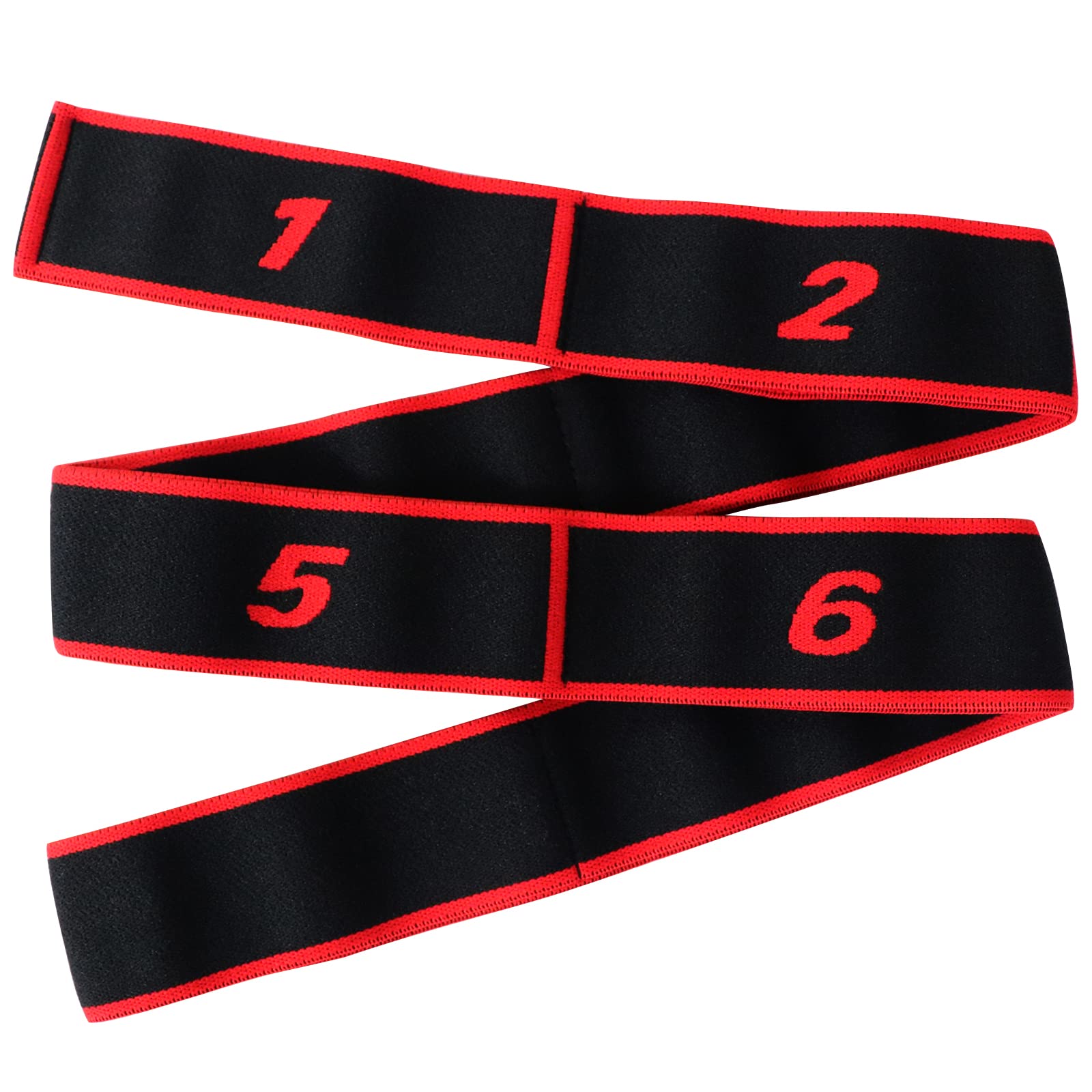 Quelcc Yoga Elastic Band, Latin Resistance Bands 8 Levels Intensity, Adjustable Multiple Loops Fitness Elastic Bands, for Pilates Yoga Latin Pilates Dance Fitness (Red)