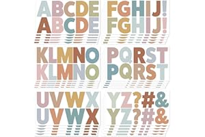 TIMENUED 30 Sheets Letter Stickers 300 Pcs Large Bulletin Board Letters Set for Boho Classroom Decor,Vinyl Self Adhesive Alphabet ABC Stickers for Poster Board Mailbox Craft Home Door Wall Decor(2.5 Inch,Boho)
