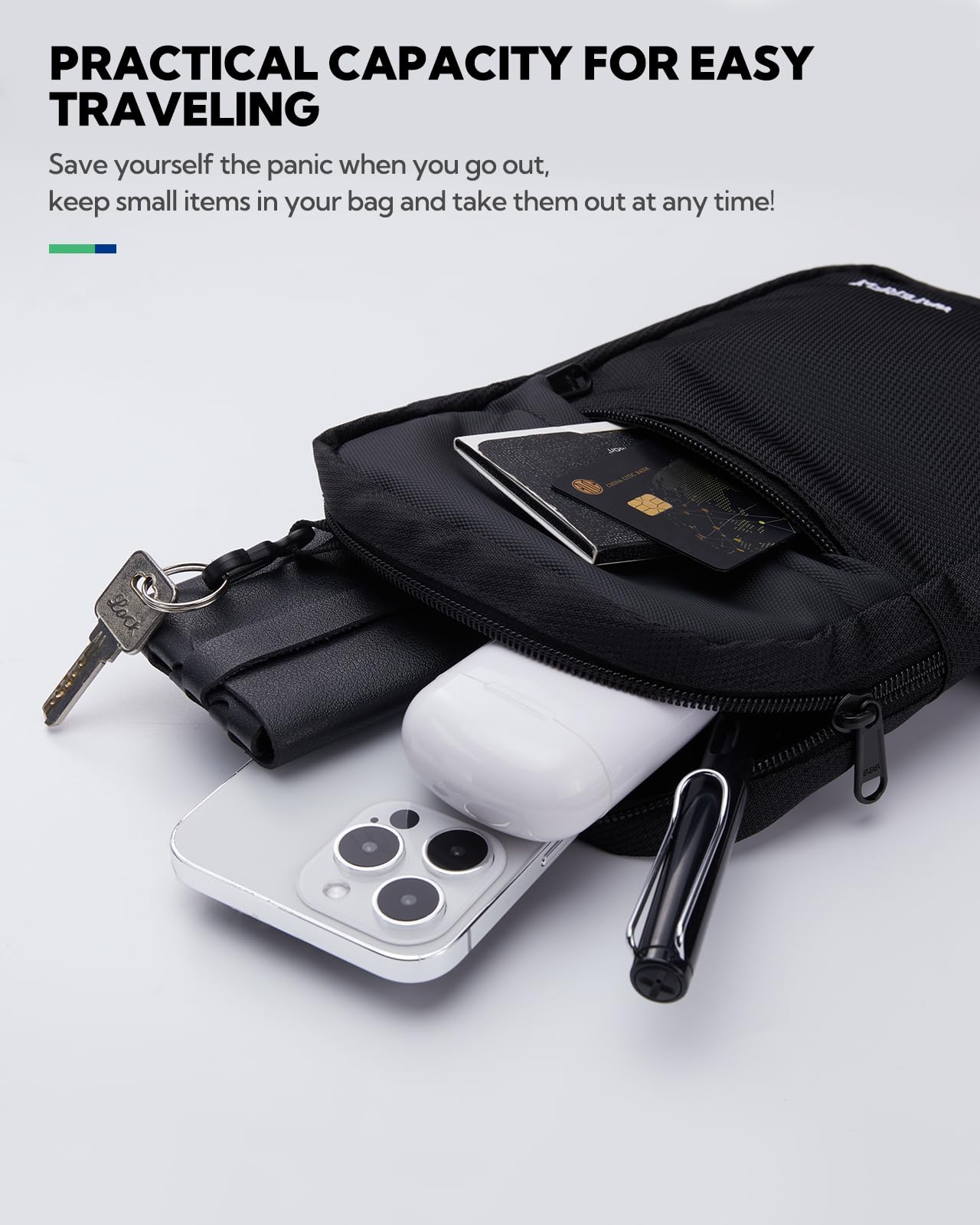 WATERFLY Umhängetasche Crossbody Brusttasche Schultertasche: Sling Bag Tasche Herren Klein Handtasche Crossover Crossbag Schulter Männer Handy Bauch Sportarten Wandern 6