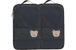 MOMIGO Baby Diaper Bag Organizer Pouches - 2 Pack Waterproof Pod Hanging Diaper Bag Cute Bear Mesh Bag Reusable, Washable or Baby Cloth Diapers