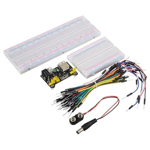 Steckbrett Set ABS Phosphorbronze Für Elektronik Breadboard-Set Mit 830 & 400 Punkten + Jumperkabel – Wiederverwendbare Steckbretter Für Elektronik-DIY Und Proto-Shields