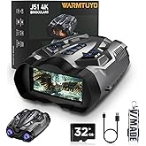 WARMTUYO Night Vision Goggles - 4k Infrared Binoculars with 3.5" HD Screen -16X Digital Zoom 9 Gear Nightvision Binocular for Adults - 5000mAh Up to 12H with 32GB TF Card - Gifts for Hunting Outdoor