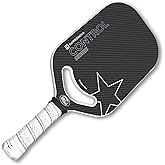 Carbonova Control Series Pickleball Paddle, Black Raw Carbon Fiber with White Grip, Designed in The USA, Professional Grade, 16mm