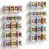 Lifewit Acrylic Floating Shelves for Wall 14" Clear, 10 Pack | Wall Mounted Display Shelf for Figure, Car, Art, Book, Perfume Organizer for Bedroom, Living Room, Nursery Decor