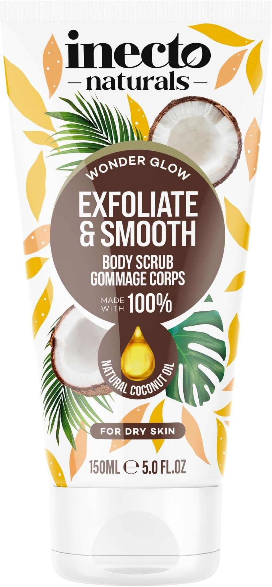 Inecto Revitalising Coconut Body Scrub 150ml Natural Exfoliant Nourishing