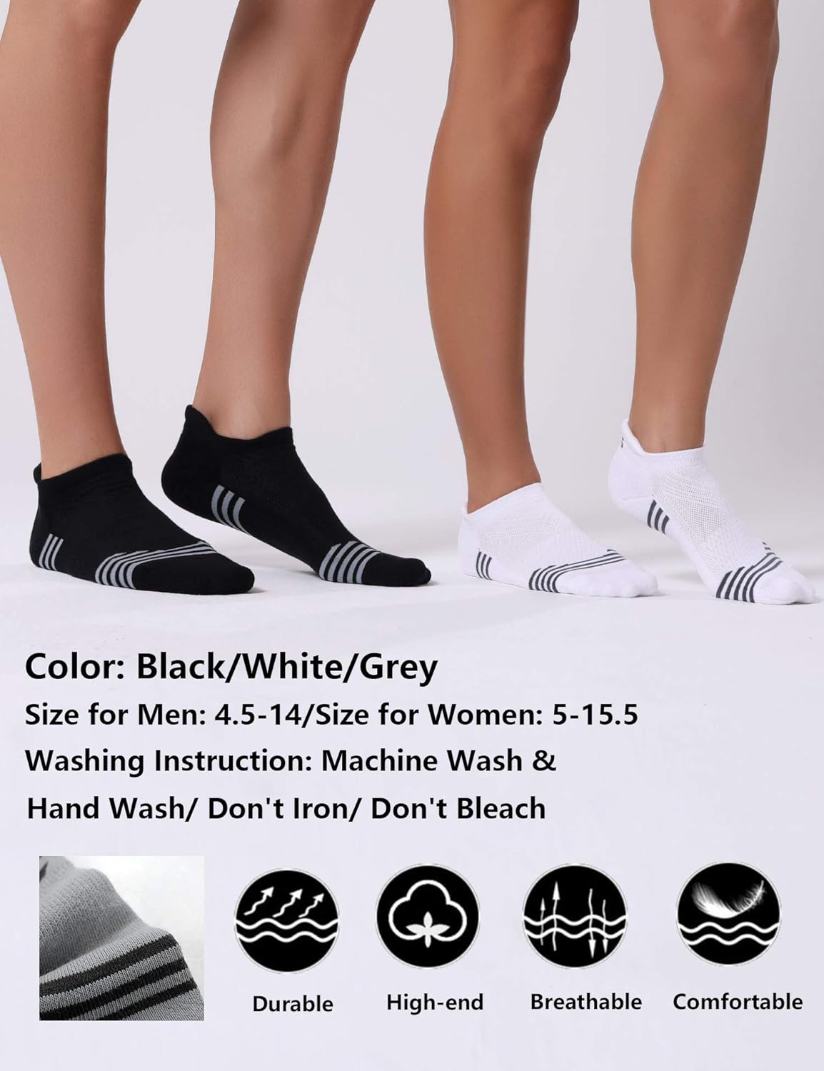 CelerSport Ankle Running Socks for Men and Women Low Cut Athletic Sports Socks(6 Pairs) at  Women’s Clothing store