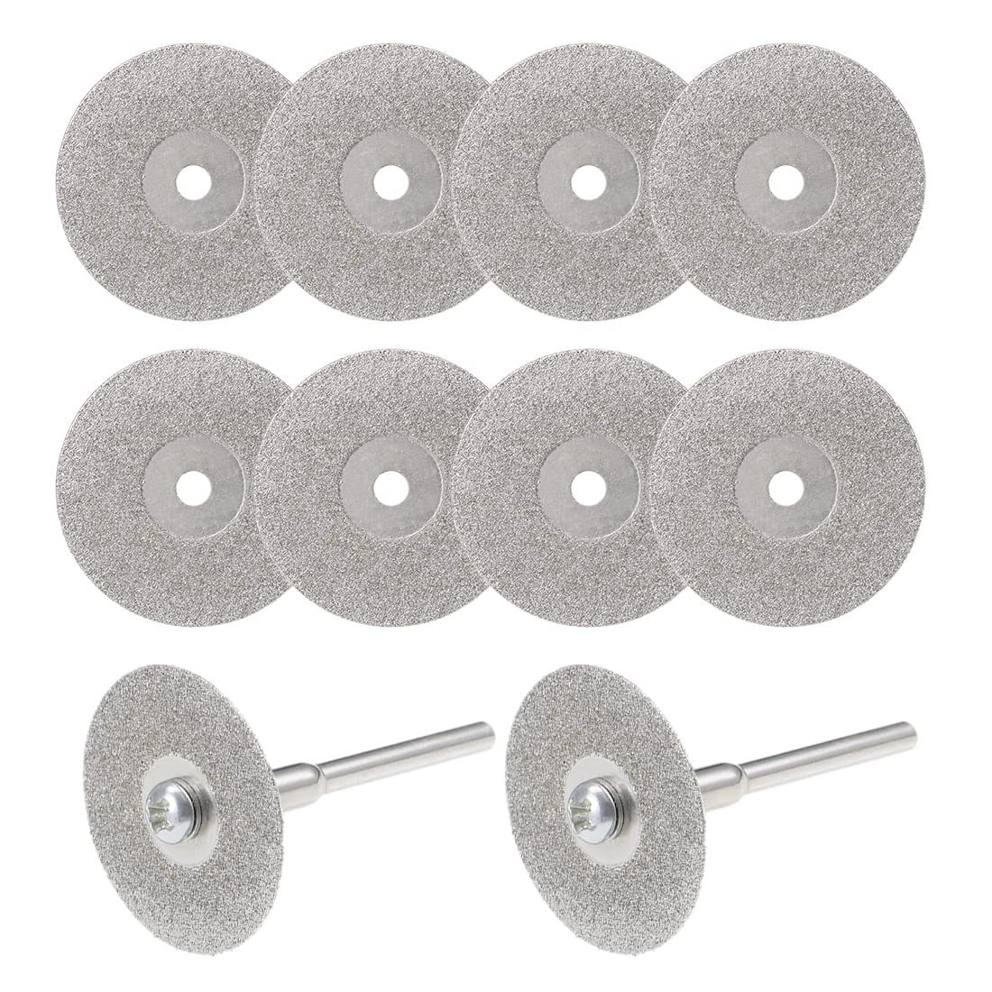 sourcing map 10 Pcs 25mm Diamond Cutting Wheels Cut Off Wheel with 2 Pcs Mandrels for Rotary Tool