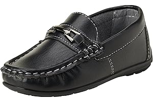 Josmo Boys’ Shoes – Casual Leatherette Moccasin Driving Loafers (Size: 5T-5 Big Kid)