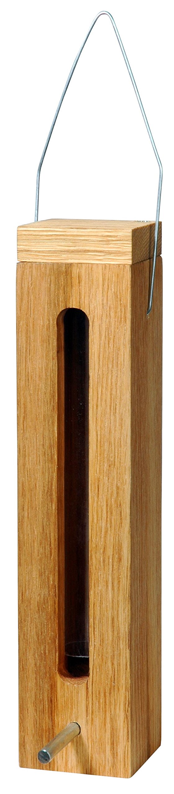 Luxus-Vogelhaus 46770e Oak Feed Dispenser with Feed Dispenser (UV-Resistant) and Metal Hanger