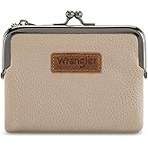 Montana West Wrangler Women's Wallet RFID Blocking Wallets Small Bifold Credit Card Holder with Kiss Clasp Tan