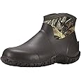 HISEA Men's Rain Boots, Ankle Height Garden Shoes Waterproof Insulated Rubber Neoprene Mud Boots Anti-Slip Outdoor Work Booties for Gardening Farming Camping Fishing and Yard Working