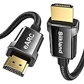 Silkland 8K HDMI ARC/eARC Cable 2.1 for Soundbar 6.6ft, 8K@60Hz 4K@120Hz High Speed HDMI Cord for Home Theater, 48Gbps, Dolby Atoms, DTS:X Compatible for Vizio Samsung Bose Sound bar, UHD TV, Blu-ray