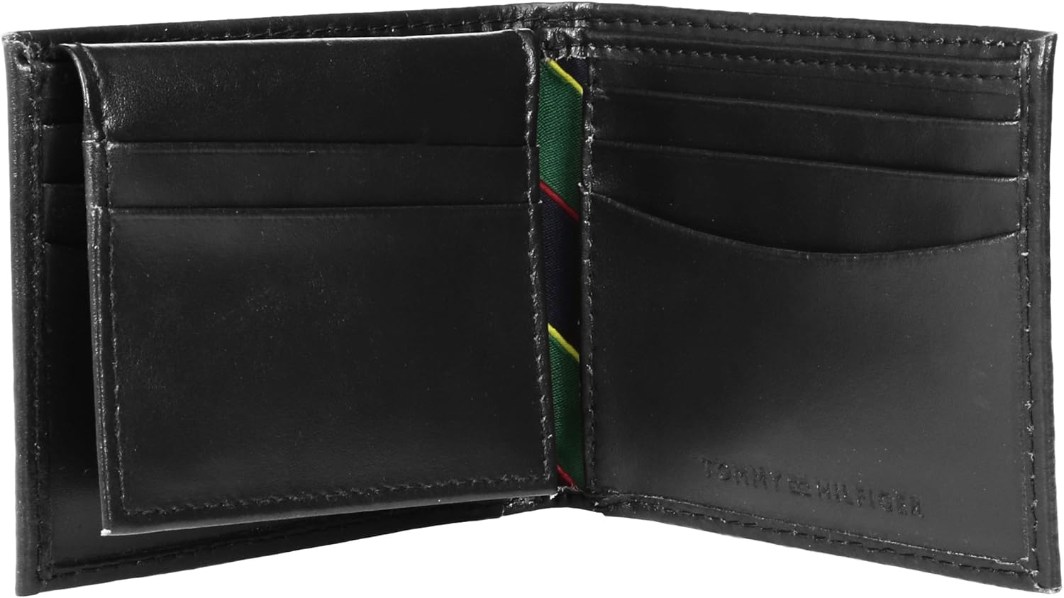 Tommy Hilfiger Men's Leather Fordham Passcase Bifold Wallet Novelty, Black, One Size - Image 5