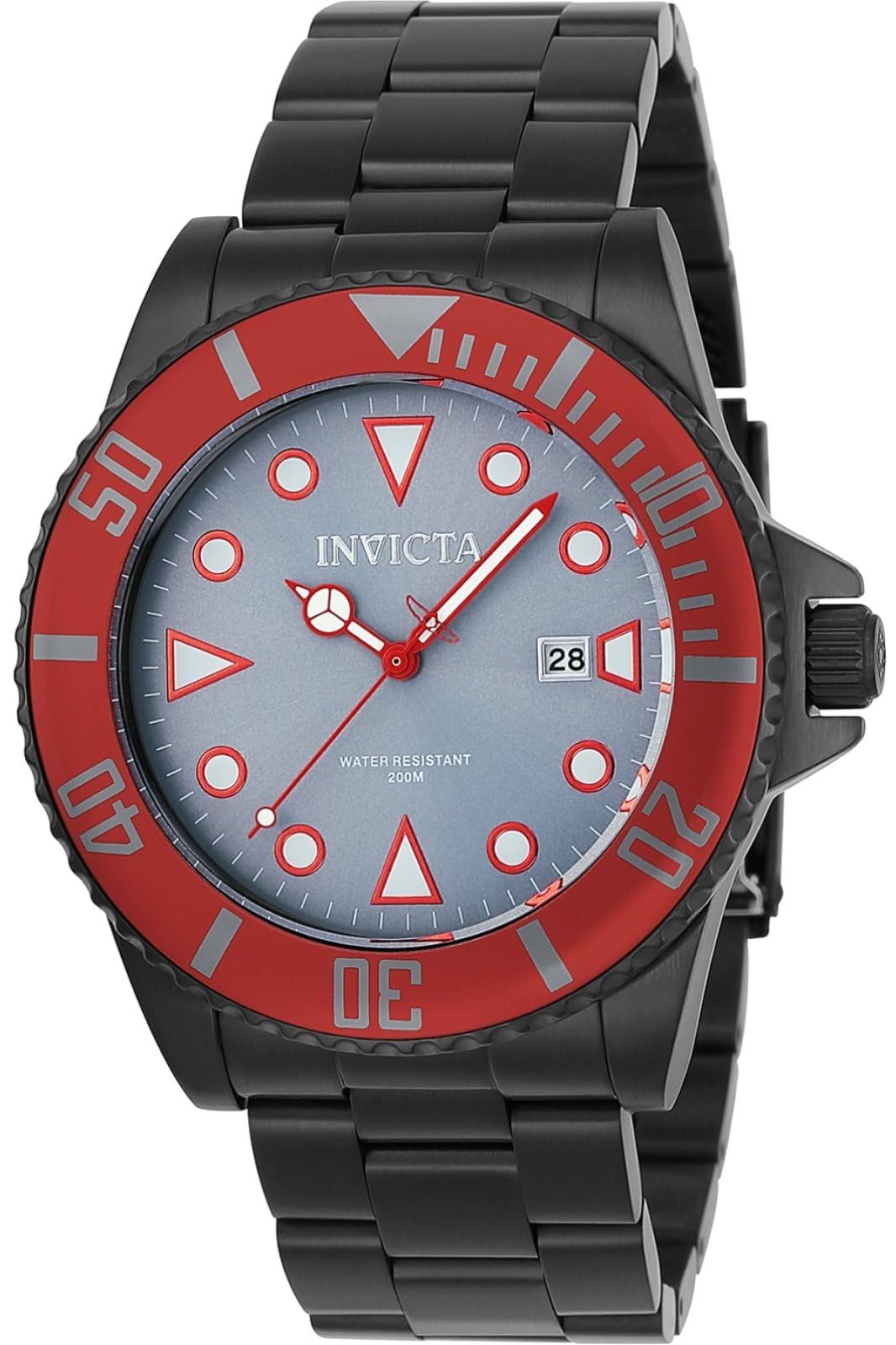 Invicta Pro Diver 90296 Men's Watch - Waterproof - Analogue - Quartz Movement - stainless steel with grey dial - 44mm