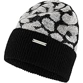Michael Kors Womens Wooly Leopard Crown Cuff Hat