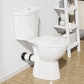 SUPERFLO Rear Outlet Toilet With 19 Inch Tall Toilet Bowl & Tank, High Toilets For Seniors With Rear Discharge-Includes Exten