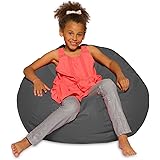 Posh Creations Bean Bag Chair for Kids, Teens, and Adults Includes Removable and Machine Washable Cover, 38in - Large, Heathe