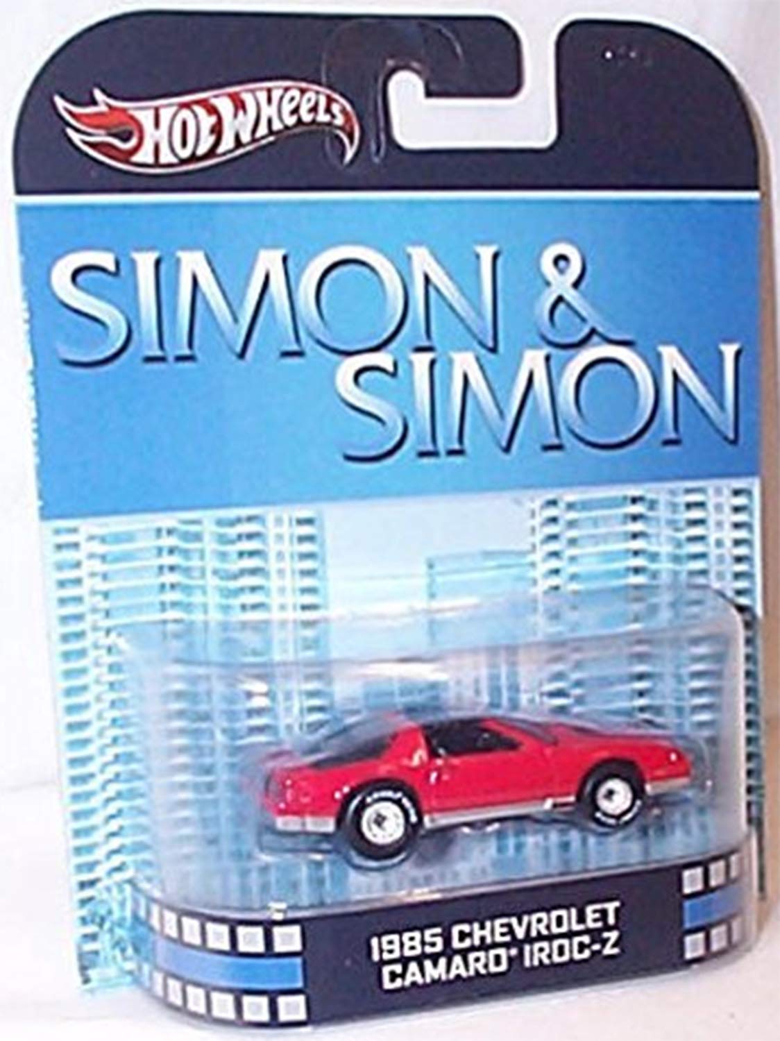 hotwheels simon & simon red chevrolet camaro IROC-Z 1985 car 1.64 scale model by Hot Wheels