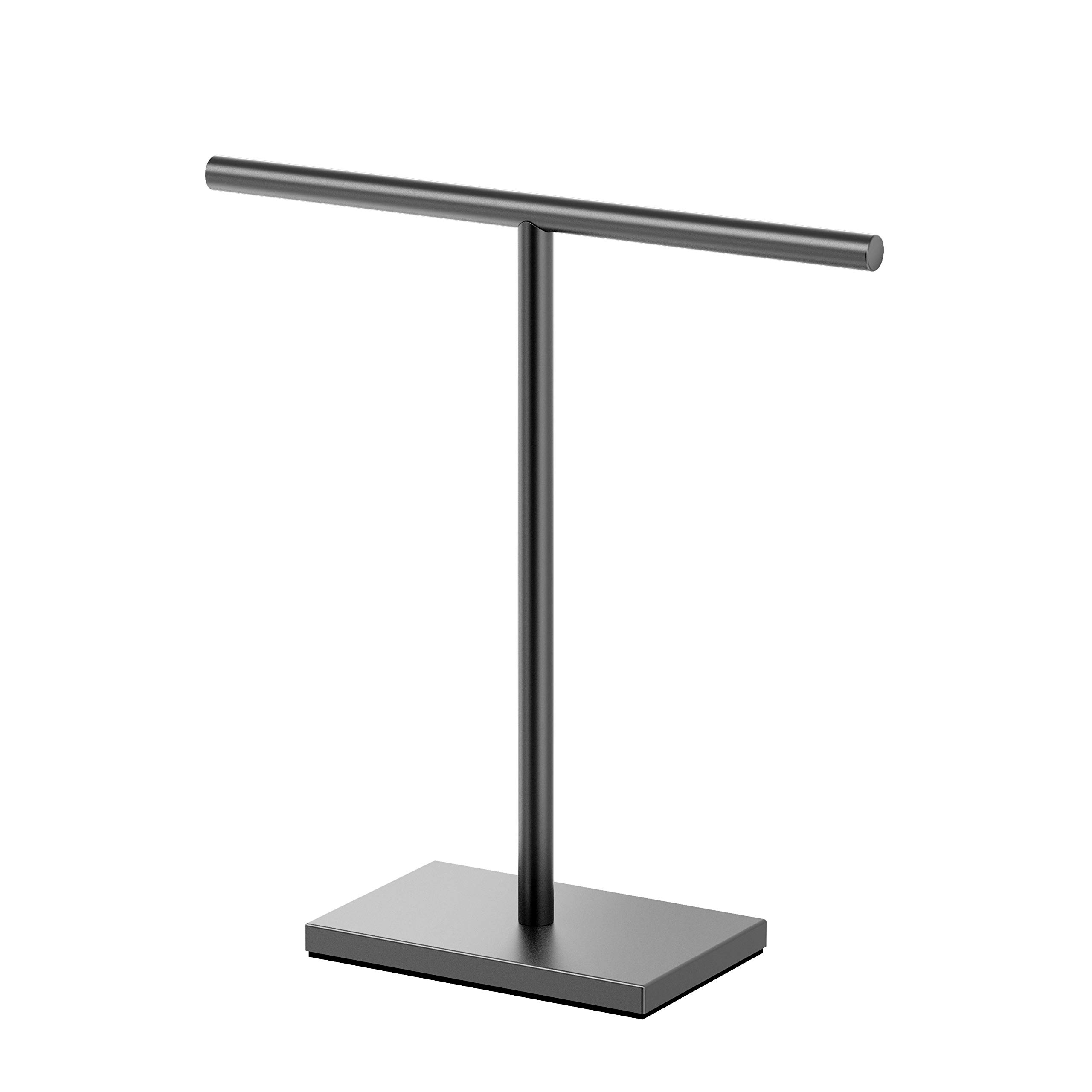 Gatco 1444MX, Modern Rectangle Base Freestanding Countertop Towel Holder, Matte Black / 10.50" W x 11.13" H T-Shape Style Countertop Hand Towel Holder for Bathroom, Kitchen/Fingertip Towel Rack