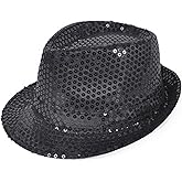 boxed-gifts Solid Color Sequins Fedora Hat