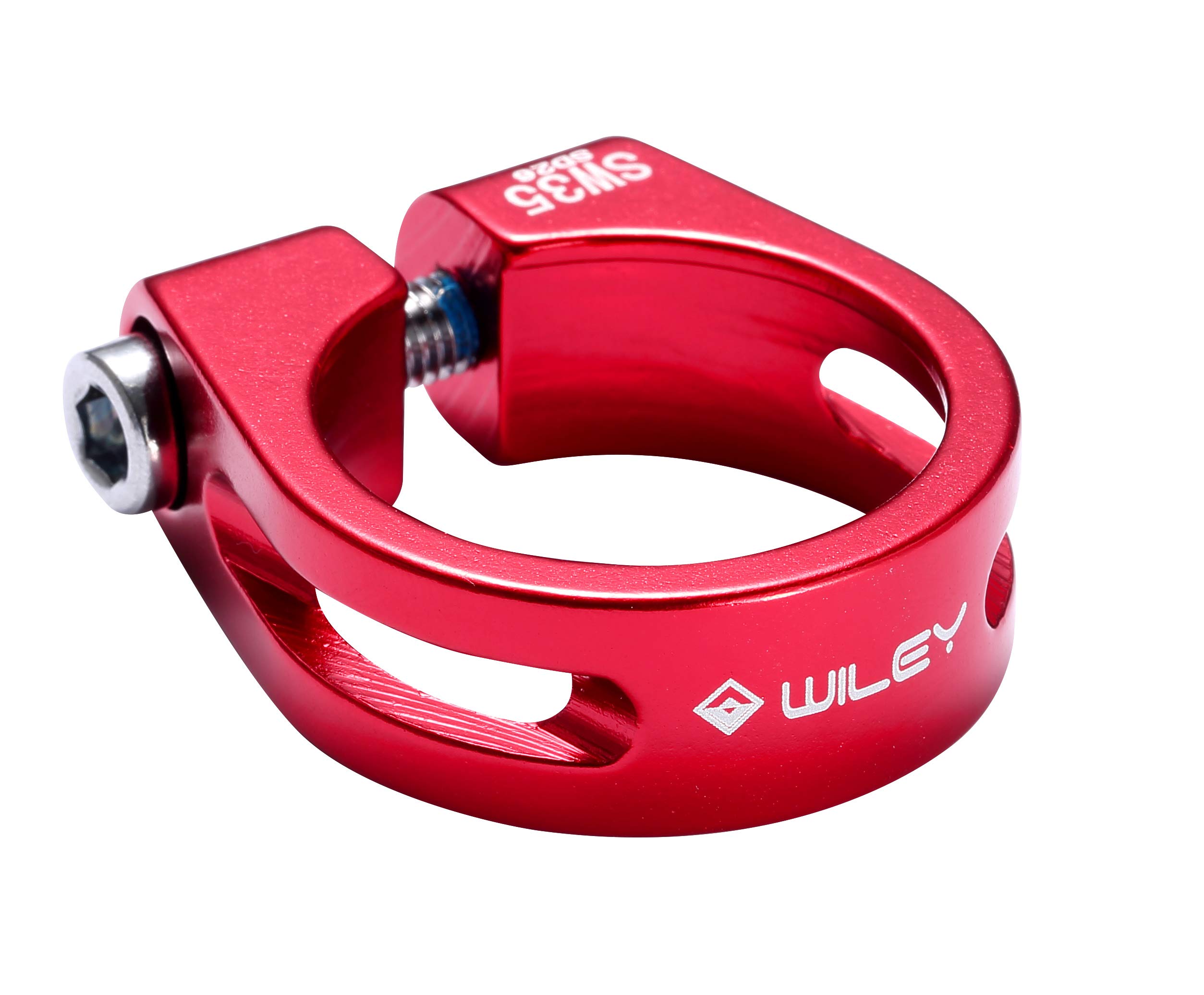 wilethree MTB Road bicycle Seat Post Clamp Aluminium Alloy 31.8mm 34.9mm Red/Black/Blue