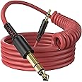 OneOdio 6.35mm to 3.5mm 6.6-9.8FT Stereo Adapter Cable Compatible with AMPs, Electronic Keyboards, Mixers, Guitars and Pro10/Pro30/Pro50 Headphones of OneOdio-Red