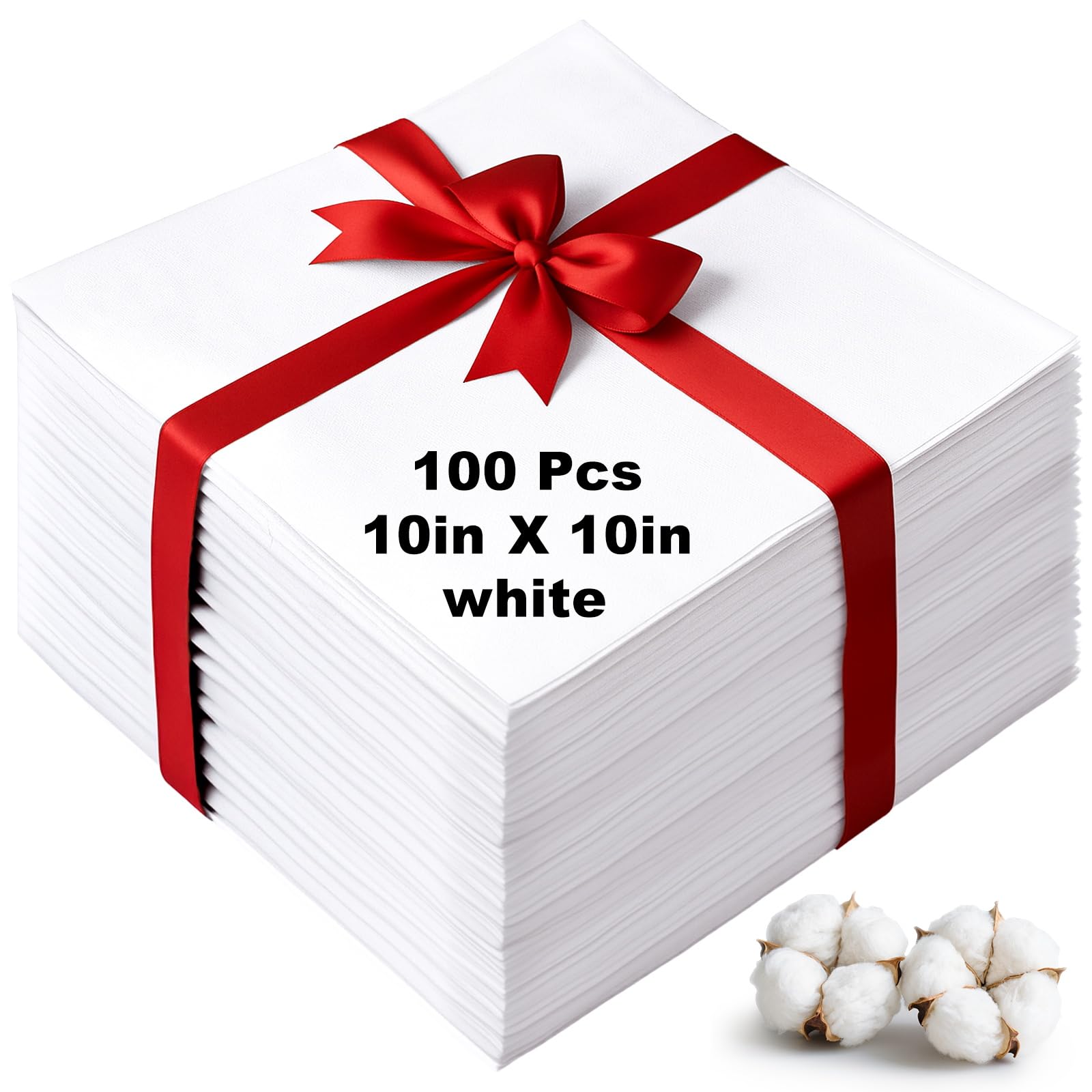 Photo 1 of 100 Pcs10x10 Inches Cotton Fabric Squares Precut Quilting Fabric Bundles White Cotton Fabrics Squares for DIY Beginners Sewing Craft(White)