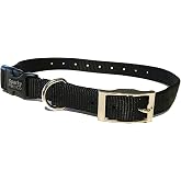 Sparky Pet Co - ECollar Replacement Strap - Double Buckle Dog Collar - Rugged Nylon - Adjustable - D Ring - Quick Release Metal Clasp - for Invisible Fence Systems - 3/4" x 24" - Black