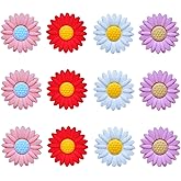 Qusmeiyici 12PCS Multi-color Silicone Mini Daisy Beads for DIY Crafts, Jewelry Making Accessories