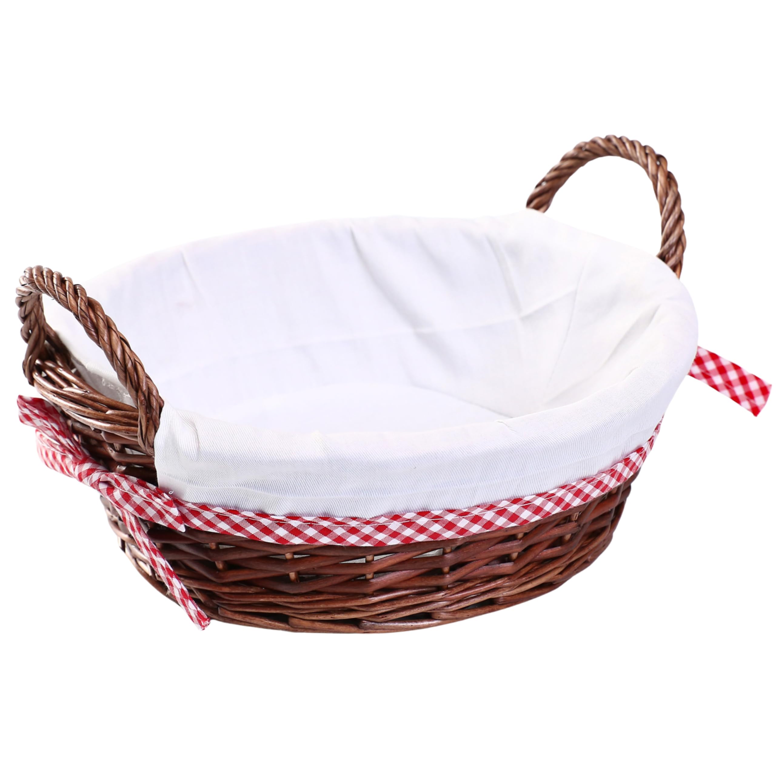 woodluv Storage Baskets Willow, Basket to make hamper, Handmade Woven Organizer Basket, Hamper basket Storage Basket for shelves, 33x29cm - Round