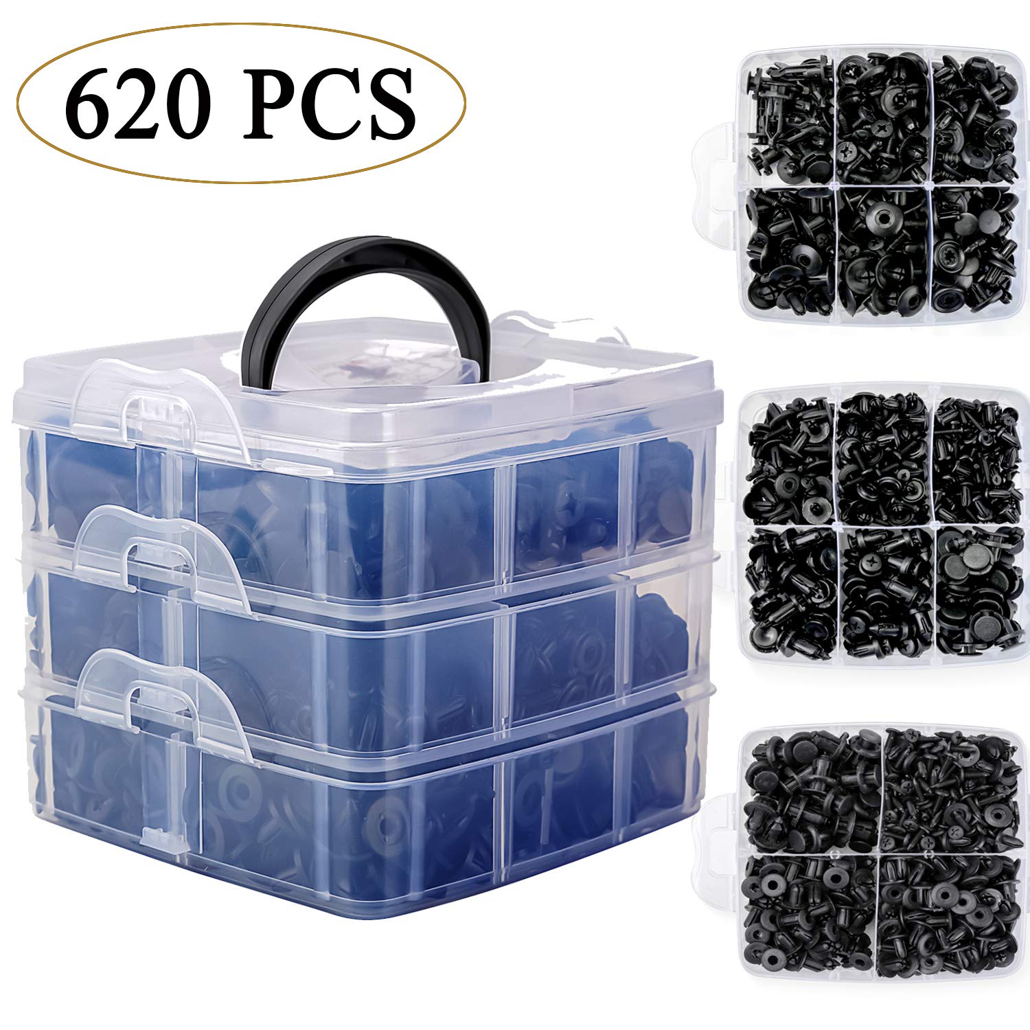 Uolor 620 Pcs Car Retainer Clips & Plastic Fasteners Kit Fender Rivet